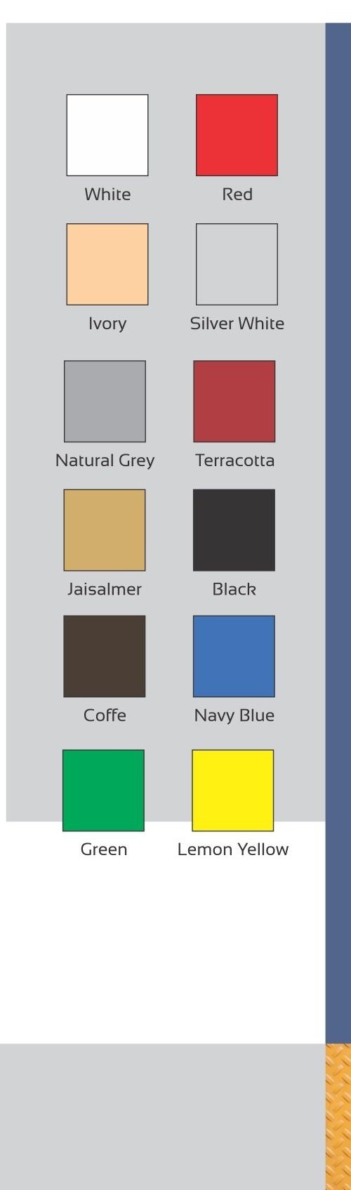 Lucky Cement 12-colour swatch chart