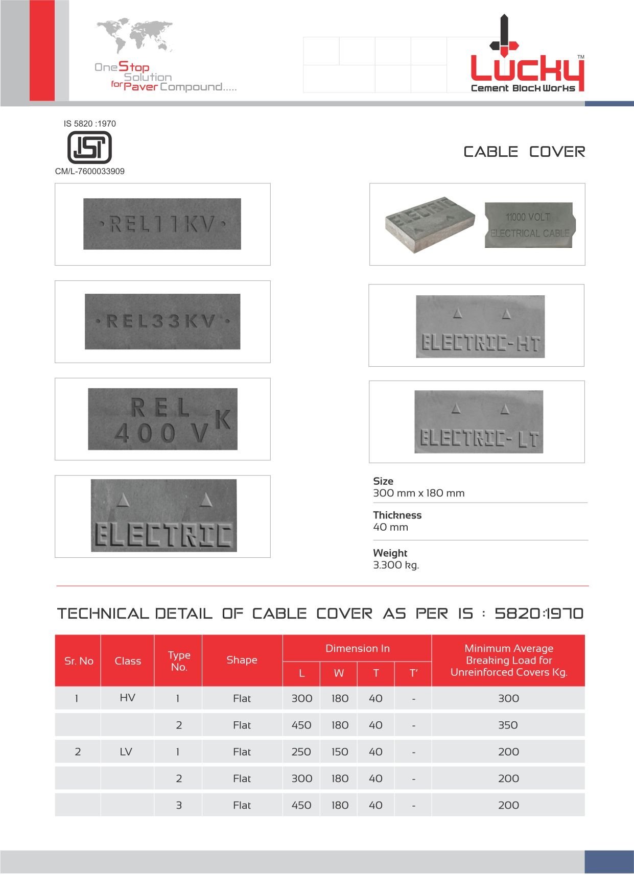 Precast Cable Cover — Lucky Cement Block Works